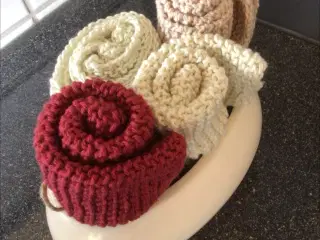 4stk vaskeklud i skål (pynt)