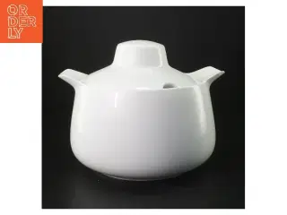 Hvidpot porcelænsterrin med låg fra B&G (str. Ø 21x h 18,5 cm)