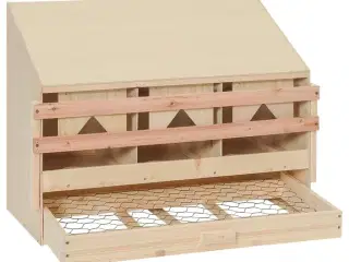 Redekasse til høns med 3 rum 72x33x54 cm massivt fyrretræ