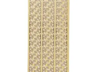 Stickers, hjørner, ark 10x23 cm, guld, 1 ark
