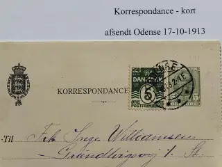 Danmark Afa nr. 64 + påtryk afa nr. 54, 17-10-1913