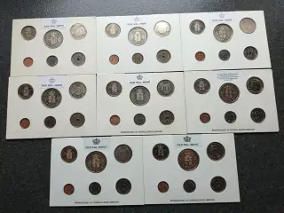 Kgl Møntsæt 8 stk 1981 til 1988 komplet