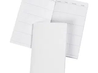 Stilfuld notesbog 9,5x16,6 cm - 34 sider, hvid