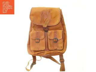 Vintage læderrygsæk (str. 39x30 cm)