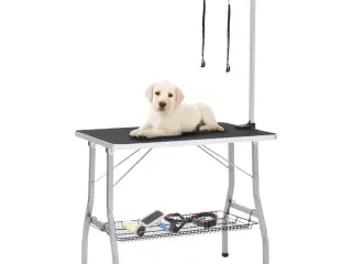 Justerbart hundeplejebord med 2 løkker og kurv