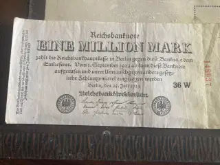 1 mio mark seddel fra 1923