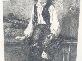 Kobberstik: Le petit pifferaro (Adolph Lalauze).