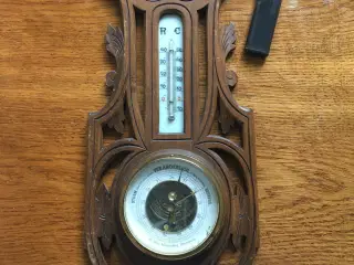 Vejrstation. Barometer og termometer. Antik