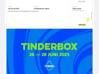 Tinderboxbillet lørdag d. 28. juni 2025