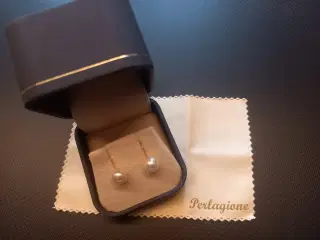 Guld og perle øreskruer 