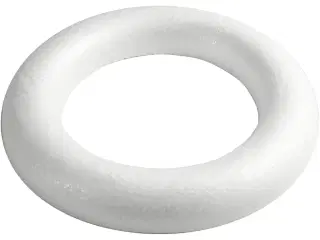 Ring med flad bagside, str. 35 cm, tykkelse 46 mm, hvid, 1 stk.