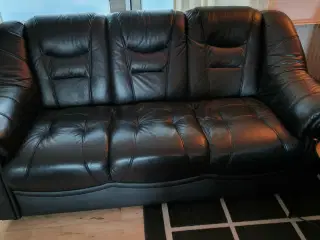3-pers. lædersofa i ægte læder