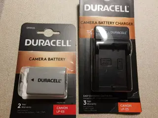 Canon kamera batteri og oplader Duracell