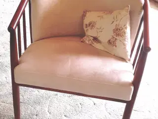 Sofa -3 pers lys beige ægte skind