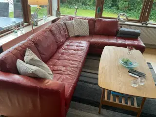 Rød hjørne sofa
