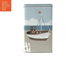 Rektangulær dåse med skibsdesign fra Det Gamle Apotek (str. 16x9,5x6 cm)