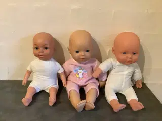 3 dukker med blød krop 