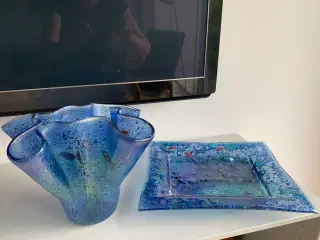 Glasfad & vase 