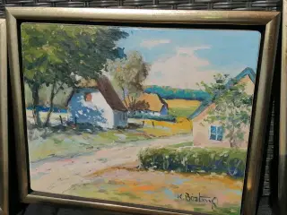 OLIEMALERIER KNUD BØSTRUP , DE 4 ÅRSTIDER
