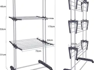 Tørrestativ, sammenfoldeligt og pladsbesparende