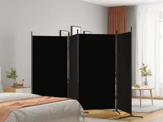 4-panels rumdeler 346x180 cm stof sort