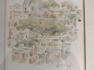 Smuk original akvarel – Kristian Begtorp