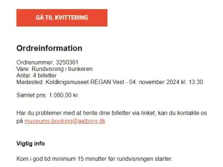 Billetter til Regan Vest