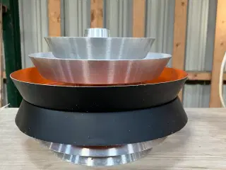 RETRO lampe stål/orange/sort