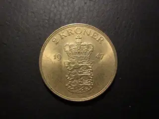 2 kroner 1947 møntskær