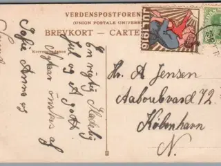 Julemærke 1916 på Postkort