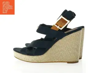 Blå kilehælsandaler fra Tommy Hilfiger (str. 37)