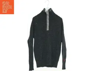 Mørkegrå uldsweater med halv lynlås fra Ulvang (str. 140)