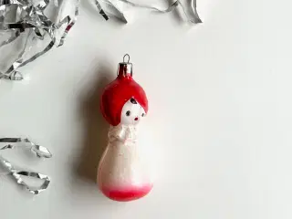 Vintage ornament, rødt tørklæde, NB