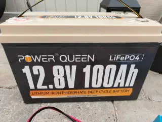 Lithium Batterier 2. stk. Power Queen 12,8 volt 10