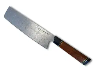 Nakirikniv, 19 cm knivblad, udført i 110 lags Damaskus stål.