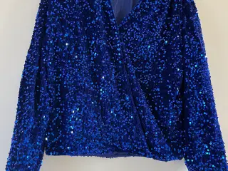 Flot blå paillet top fra Noella