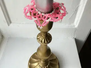 Perlesyet lysekrans, pink/sæbeboble