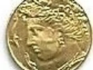 smuk fantasi guldmønt med portræt og heste