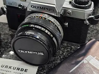 Olympus OM10, spejlreflekskamera i tiptop stand