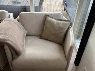 Læder Sofa og to lænestole 