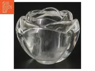 Glas lysestage formet som blomst (str. 10x8 cm)