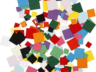Kartonmosaik, kvadratisk, str. 10+15+20 mm, 180g/ 1 pk.