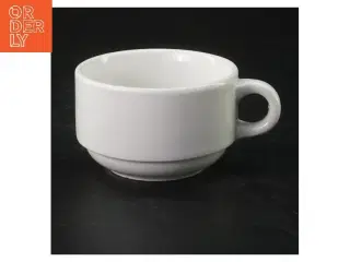 Hvid porcelænskop med underkop fra Suisse Langenthal (str. Ø. 9 cm. h. 5,5 cm)