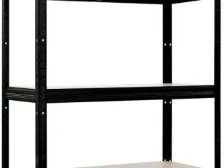 HOME It stålreol med 5 træhylder 180×90×45 cm sort