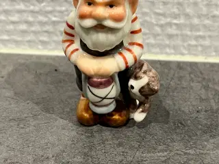 Nisse med lygte og kat   figur nr 760