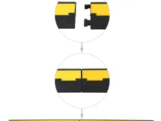 Kabelbeskytterrampe 2 kanaler 4 stk. gummi 101,5 cm