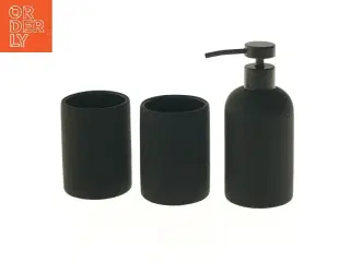 Sæt med sæbedispenser og krus (str. 16 og 10 cm)