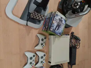 Xbox 360 med rat og spil