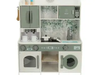 Legekøkken i træ LULILO Saliko med tilbehør og espressomaskine