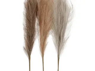 Kunstigt Pampasgræs 50 cm - 3 Bundter i Pudder & Grå